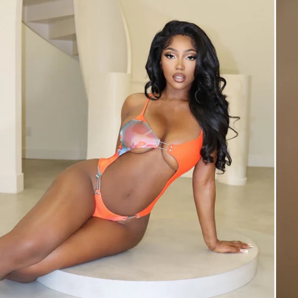 Fashion Nova Orange One Piece Swimsuit